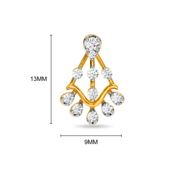 Enchanting 14KT Gold Lab Diamond Drop Earrings - Image 5