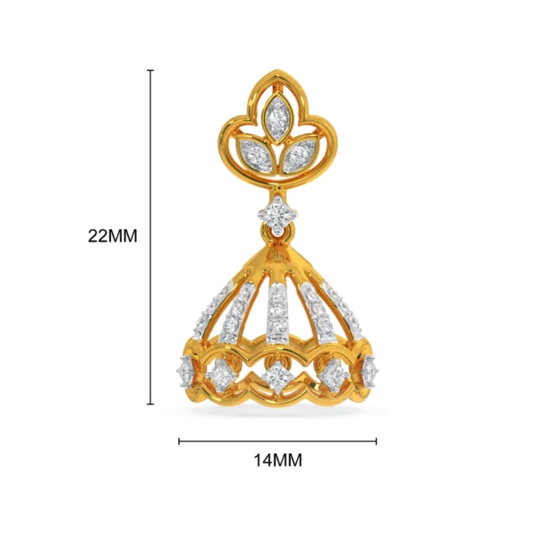Opulent Charisma: Gold Diamond Jhumka Earrings - Image 4