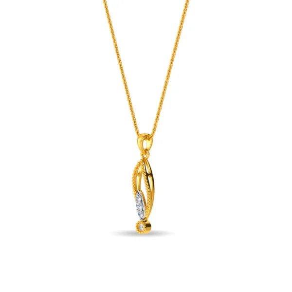 Gold Lab Diamonds Nature's Grace Leaf Drop Pendant - Image 3