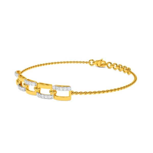 Radiant Gold Lab Grown Diamond Link Bracelet - Image 3
