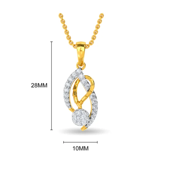Eternal Embrace Gold Lab Diamond Swirl Pendant - Image 2