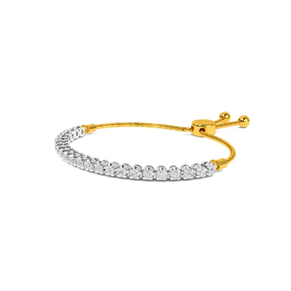 Radiant Harmony: Gold Diamond Tennis Bracelet - Image 3