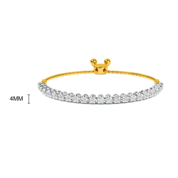 Radiant Harmony: Gold Diamond Tennis Bracelet - Image 4