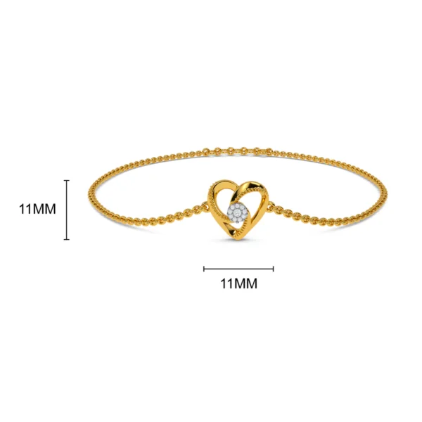 Cupid's Embrace Gold Lab Grown Diamond Love Heart Bracelet - Image 5