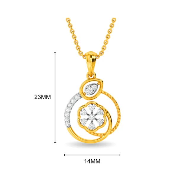 Gold Lab Diamonds Eternal Unity Interlocking Circles Pendant - Image 2