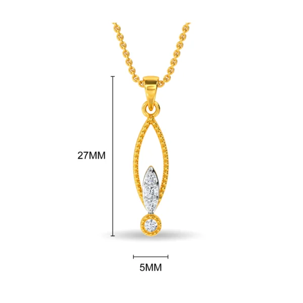 Gold Lab Diamonds Nature's Grace Leaf Drop Pendant - Image 2