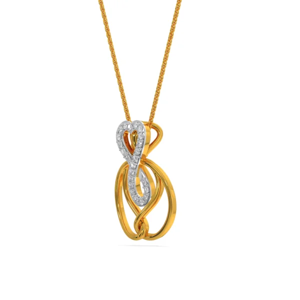 Eternal Bond 14kt Gold Lab Diamond Love Knot Pendant - Image 4