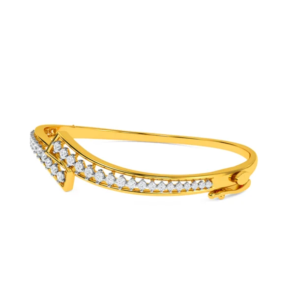 Radiant Elegance: Luxury Round Real Diamonds & Gold Bracelet - Image 3