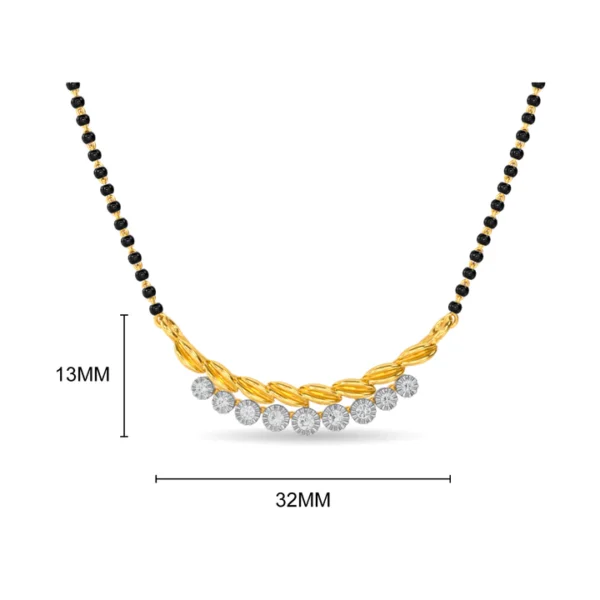 Exquisite Motif Sequence Gold Diamond Mangalsutra - Image 5