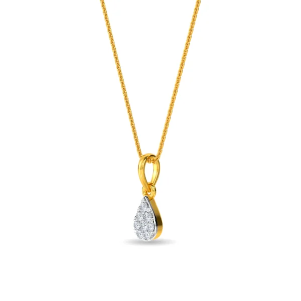 14kt Gold Lab Diamond Drop Pendant - Image 4