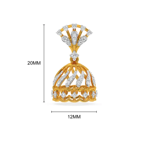 Radiant Royalty Gold Lab Diamond Polki Jhumka Earrings - Image 4