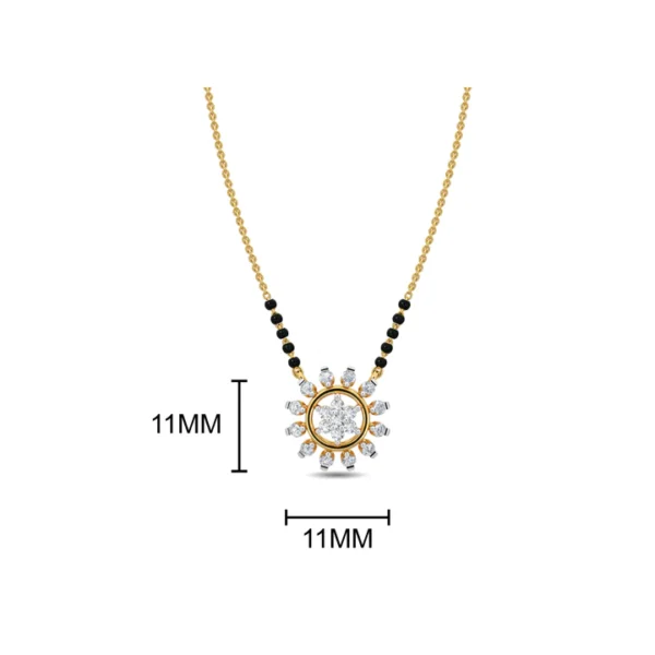 Radiant Sunburst Gold Diamond Mangalsutra - Image 4