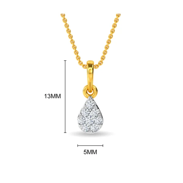 14kt Gold Lab Diamond Drop Pendant - Image 2
