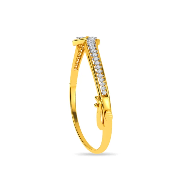 Radiant Elegance: Luxury Round Real Diamonds & Gold Bracelet - Image 4