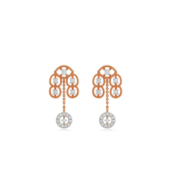 Radiant Gold Lab Diamond Statement Chandelier Earrings for Women - Image 4