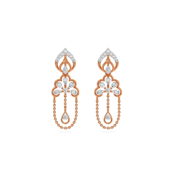 Regal Splendor Gold Lab Diamond Chandelier Drop Earrings - Image 4