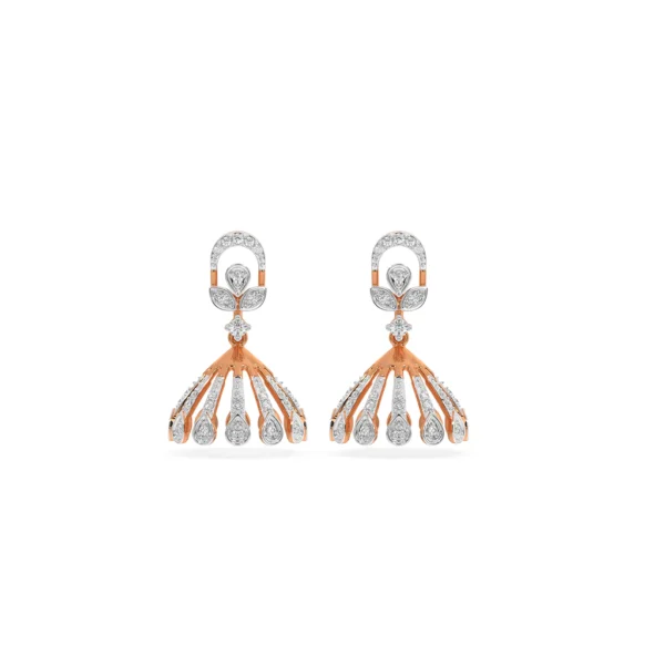 14KT Gold Lab Diamond Bridal Chandelier Earrings - Image 5
