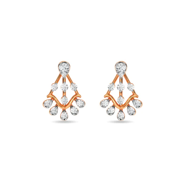 Enchanting 14KT Gold Lab Diamond Drop Earrings - Image 2