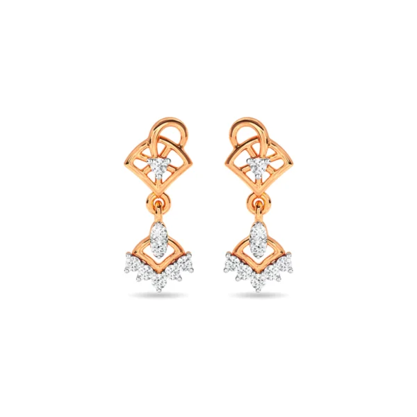 Gold Lab Diamond Dangle Cascade Earrings - Image 4