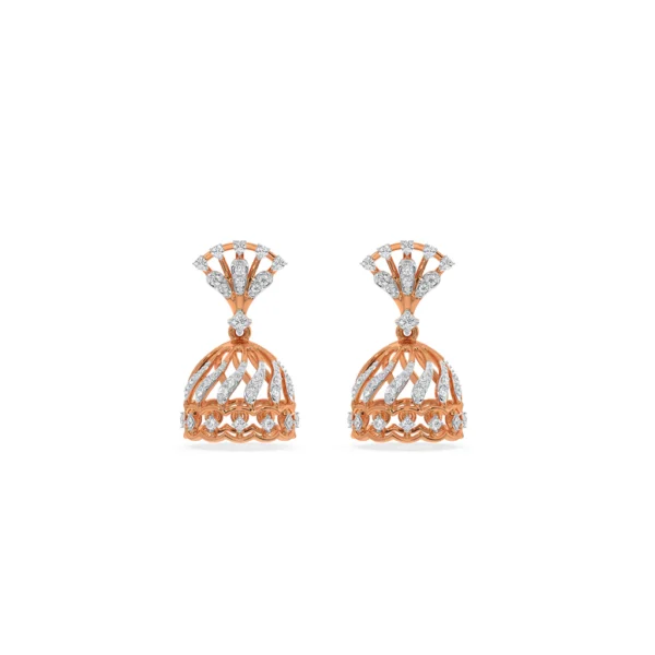 Radiant Royalty Gold Lab Diamond Polki Jhumka Earrings - Image 5
