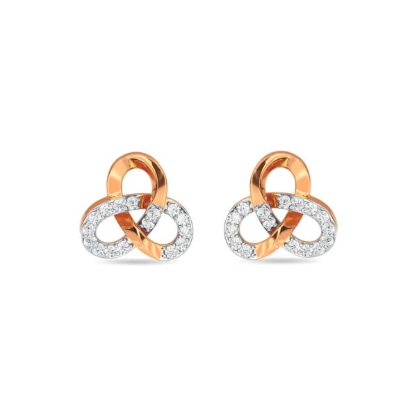 Gold Lab Diamond Love Knot Stud Earrings - Image 4