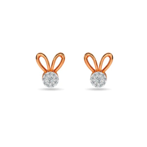 Subtle Sparkle: Delicate Gold Diamond Stud Earrings - Image 4