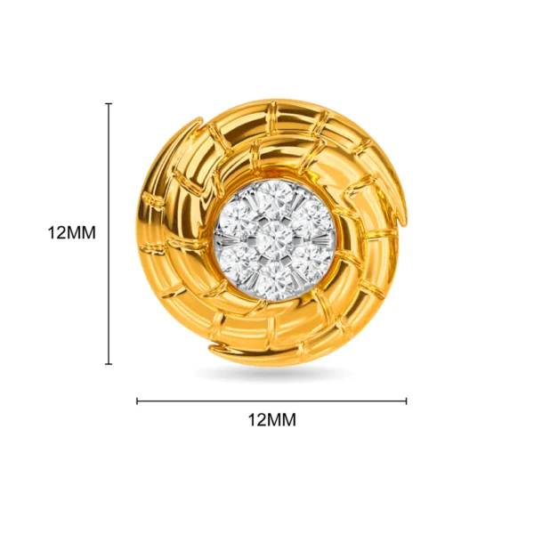 14KT Gold Round Brilliant Cut Lab Diamond Stud Earrings - Image 3