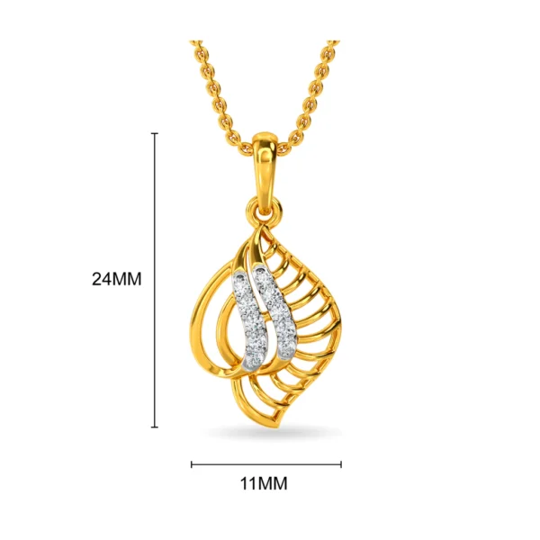 Oceanic Opulence Gold Lab Diamond Shankh Pendant - Image 3