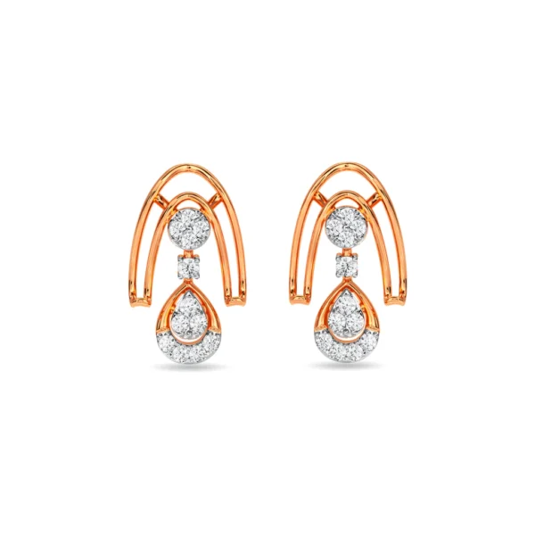 Radiant Gold Teardrop Lab Diamond Hoop Earrings - Image 4