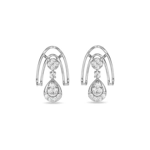 Radiant Gold Teardrop Lab Diamond Hoop Earrings - Image 5