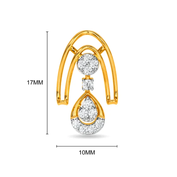 Radiant Gold Teardrop Lab Diamond Hoop Earrings - Image 3