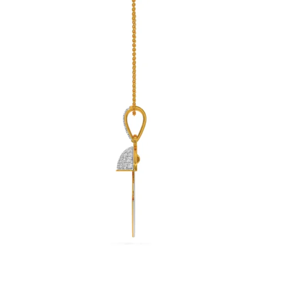 Gold Lab Diamond Fan Pendant Traditional Design - Image 4