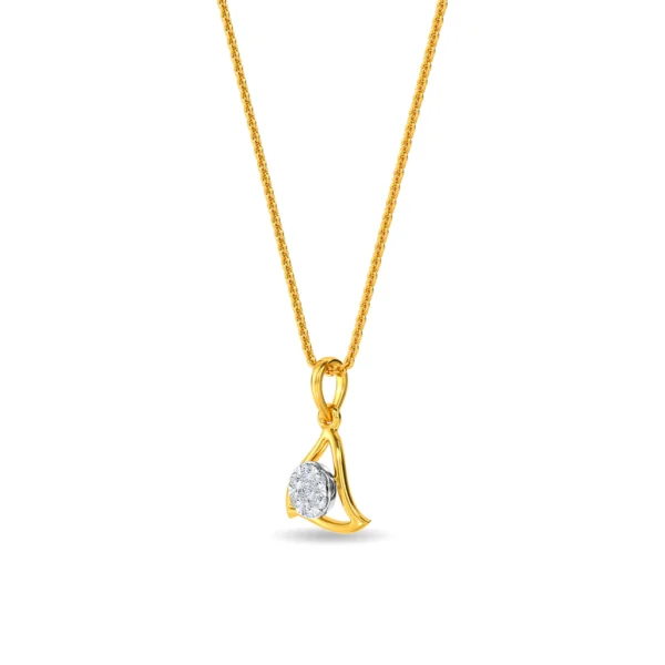 Triangular Shape Pendant 14KT Gold Lab Diamond - Image 4