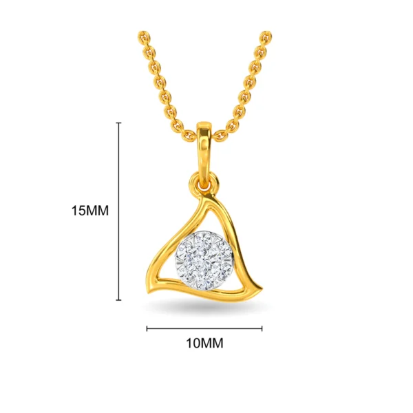 Triangular Shape Pendant 14KT Gold Lab Diamond - Image 2