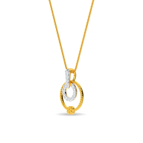 Lab Diamonds Eternal Connection Two Intertwined Gold Circles Pendant - Image 4