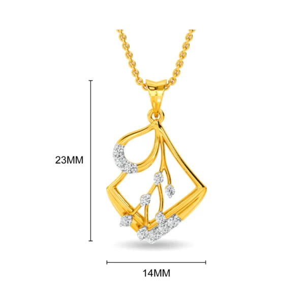 Gold Lab Diamonds Branches Adrift Upside Down Square Pendant - Image 2