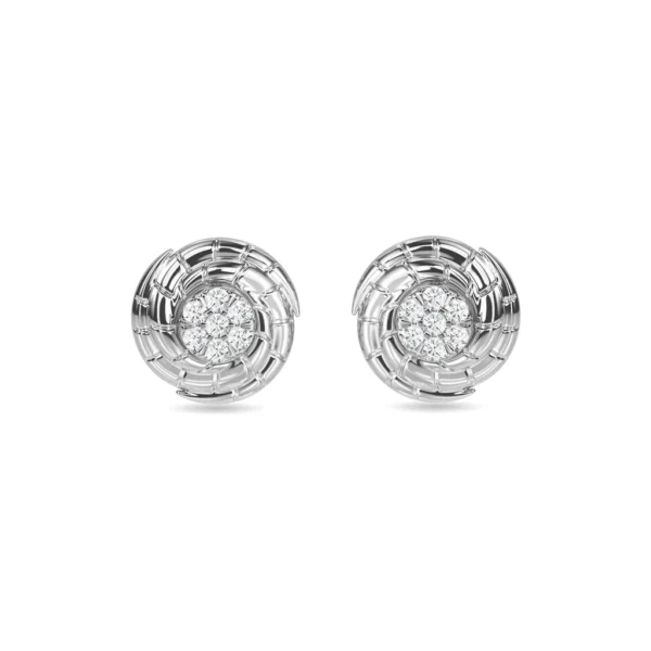 14KT Gold Round Brilliant Cut Lab Diamond Stud Earrings - Image 5