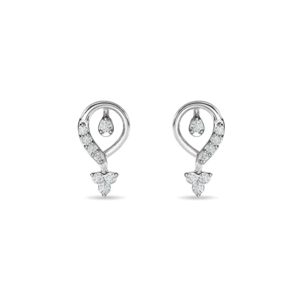 Contemporary Diamond Stud Earrings 14KT Gold - Image 6