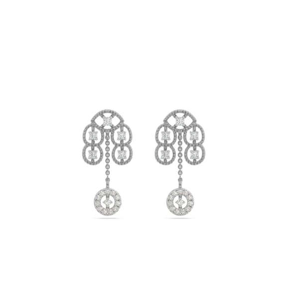 Radiant Gold Lab Diamond Statement Chandelier Earrings for Women - Image 5
