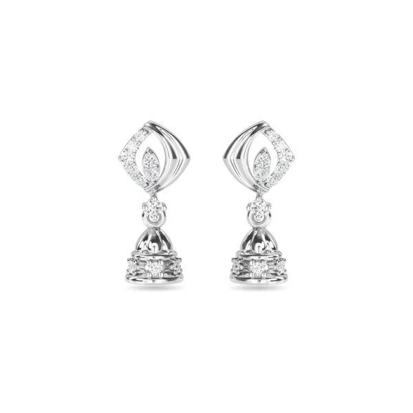 14KT Yellow Gold Dangle Lab Diamond Earrings - Image 5