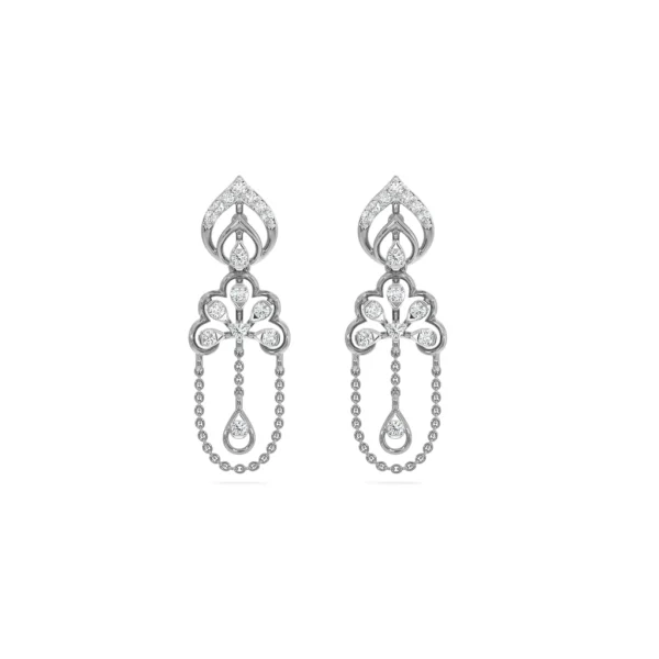 Regal Splendor Gold Lab Diamond Chandelier Drop Earrings - Image 5