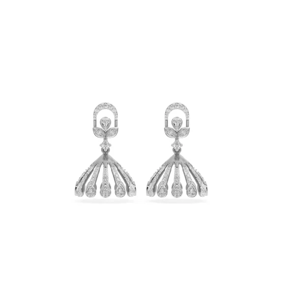 14KT Gold Lab Diamond Bridal Chandelier Earrings - Image 6