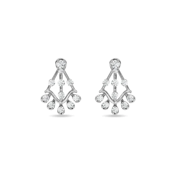 Enchanting 14KT Gold Lab Diamond Drop Earrings - Image 3