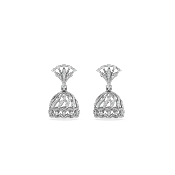 Radiant Royalty Gold Lab Diamond Polki Jhumka Earrings - Image 6