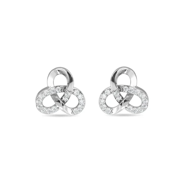Gold Lab Diamond Love Knot Stud Earrings - Image 5