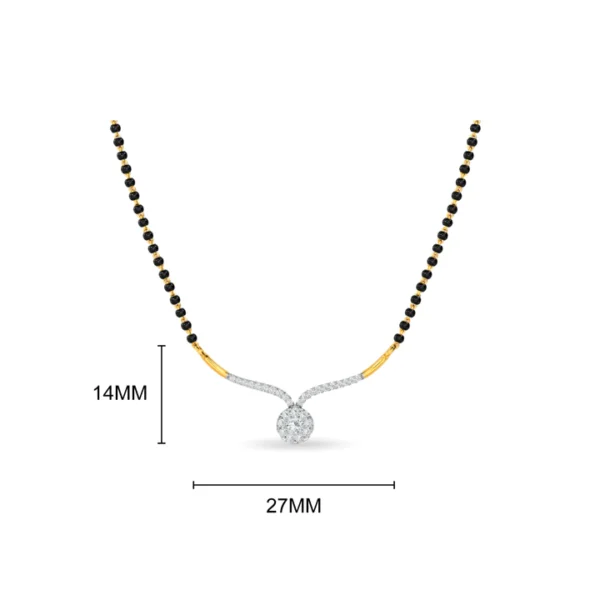 Graceful Gold Diamond Drop Mangalsutra for Wedding - Image 5