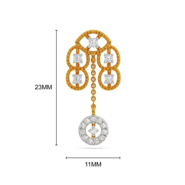 Radiant Gold Lab Diamond Statement Chandelier Earrings for Women - Image 2