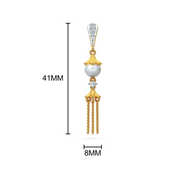 Lab Diamonds Graceful Essence Pearl Chain Drop Earrings - Image 4