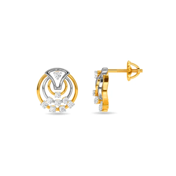 Radiant Orbit Gold Lab Diamond Stud Earrings - Image 5