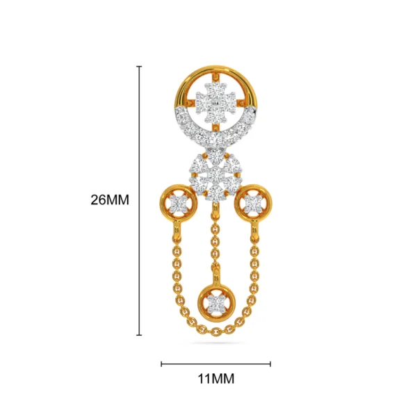 Gleaming Fusion Gold Lab Diamond Dangler Earrings - Image 4